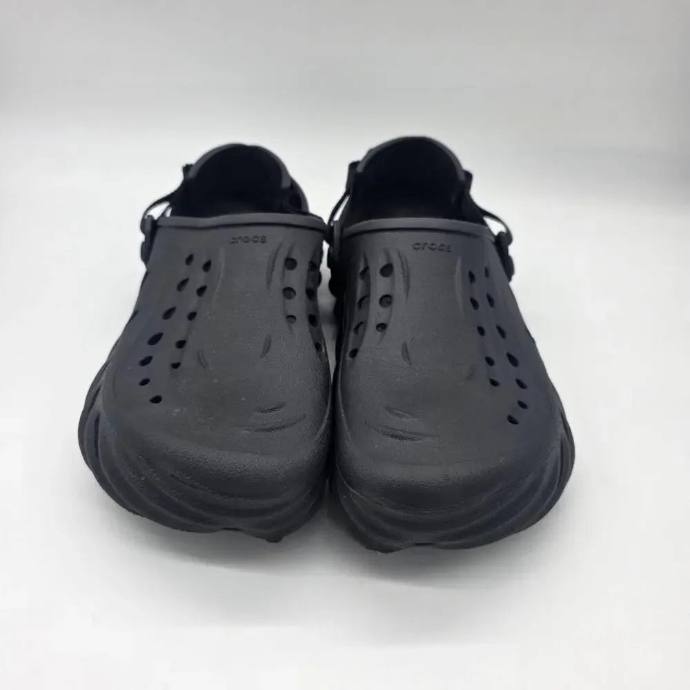 Crocs Sandals Mens Size 8 Black Slip On Clog Comfort Rubber Shoes Heel Strap